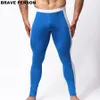 BRAVE PERSON Mode Hommes Collants doux Leggings Pantalons Nylon Spandex Sous-vêtements Pantalons Bodybuilding Long Johns Hommes Pantalons B1601 201023