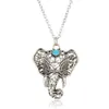 Colares pingentes para mulheres turquesa elefante charme pingente cadeia choker jóias cadeia pingente de colar