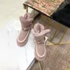 2021 겨울 새로운 진주 스노우 부츠 여성 슬리브 가죽 스트립 두꺼운 양모 따뜻한 면화 신발
