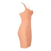 Haute qualité nouvelles femmes gris rose orange col en v sans manches robes célébrité soirée moulante robe de pansement