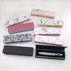 Rectangular magnetic boxes for eyeliner pen hard box marble dollar packaging custom private label mink lashes vendor