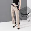 [EAM] Yüksek Bel Kayısı Kontrast Renk Uzun Geniş Bacak Pantolon Yeni Gevşek Fit Pantolon Kadın Moda Gelgit İlkbahar Sonbahar 2020 LJ201103