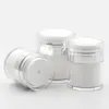 2021 15 30 50g Perlweißes Airless-Acrylglas, runder kosmetischer Cremetiegel, Pumpkosmetik-Verpackungsbehälter