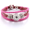 Multi PU cuir multicouche tressé 18mm bouton pression Bracelet coloré noir blanc femmes hommes Punk Bracelet Noosa SH009