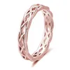 Hold-not tresse anneau argenté rose rings bands pour hommes femmes bijoux de mode volonté et cadeau sablonneux