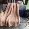 Grote zachte hand dikke gebreide plaids deken voor winterbed bank vlak dikke garen breien gooi 13 kleuren bankdeksel deken 201113