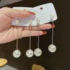 gold pearl drop earrings vintage