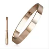 Lover bracelet gold diamond bangle for women men stainless steel designer jewelry lovers wedding engagement party gift screwdriver bracelets luxury screw bangles