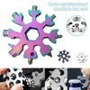 18 In 1 Multifunctional Snowflake Wrench Camp Key Ring Keychain Survival Bottle Opener Multi-Purpose Portable Screwdriver Outdoor Tool