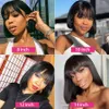 Short Bob Wig with Bangs Brazilian Straight Human Hair Wigs Remy Short Cut Wigs for Black Women Full Machine Made Wigs 4X4 Straigh6016979