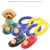 Dog Button Clicker Pet Sound Trainer med handled Band Aid Guide Pet Click Training Tool Dogs levererar 11 färger 100pc