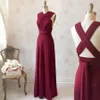 New Arrival Tanie Proste Burgundia Linia Prom Dresses V Neck Długość podłogi Plus Size Formalne Suknie Wieczorowe Party Nosić Ogstuff Vestidos