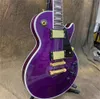 Top en érable flammé violet matériel doré LP guitares électriques personnalisées guitarra3383300