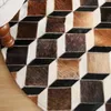 2020 New High Quality Patchwork Cowhide Rug Circle Cow Fur Carpet Leather Cow Hide Area Round Cowskin Carpet18509037