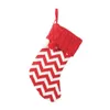 1pcs Christmas Stockings Wool Socks Red White Elk Gift Bag Jewelry Knitting Christmas Knitted Stocking Tree Hanging1759177