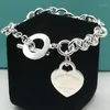 Charm Armbanden Originele Dames S925 Sterling Silvers Klassieke Hart Tag Cirkel Brief O-vormige Mannen Armband Sieraden Paar Holiday Gift1