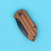 DA33 Kleine Survival Vouwmes 440C Zwart Drop Point Blades Hout + Stalen Handvat met back clip wandelen gereedschap messen