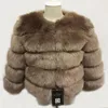 FT001 S-3XL Mink 2020 Winter Top Pink Faux Päls Elegant tjock varm ytterkläder Fake Jacket