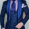 Szmanlizi Mens 결혼식 정장 이탈리아 디자인 맞춤형 블랙 흡연 턱시도 재킷 3 조각 신랑 Terno 정장 남성 201106