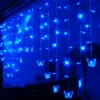 48 LED LED Farfalla led stringa 315CMx50CM AC220V Tenda impermeabile Luci natalizie Anno di Natale Ghirlanda Decorazioni di nozze UW 201201