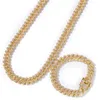 Hip Hop Diamond Iced Out Chains Colliers Bracelets Jewelry Autrichie Rignestone Cuba Link For Men Unisexe Party Gold Silver chaîne N223M