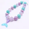 Klobige Perlenkette, süße Meerjungfrauenschwanz-Anhänger, Mädchen-Kind-Kaugummi-Halskette, modische Party-Anzieh-3-Stil