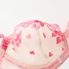 Shaonvmeiwuセクシー、超薄い、シアーメッシュブラジャースポンジシーススルー刺繍BRA Y200708