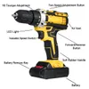 3 in 1 Cordless Electric Impact Drill Screwdriver Hammer 18 Torque 48V Dual Speed Power Tools With 2 Battery 201225
