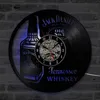 A Bottle of Whiskey Beer Wall Clock Modern Design Vintage Vinyl Record Clocks LED Lighting Watch Home Decor for Y200110