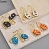 Donia Jewelry Luksus Stud European and American Fashion Nose Titanium Steel Fourcolor Creative Skórzane Kolczyki Prezent 6267456