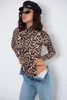 Leoparden-Bodysuit für Frauen, sexy, figurbetont, dünner Body-Anzug, Rollkragenpullover, langärmeliger Overall, bedruckter Strampler, Jumpsuits T200116