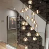 Nowe Nowoczesne Żyrandole Oświetlenie kryte Schody LED Żyrandol do salonu Crystal Ball Chandelier Loft Kitchen Lights Luster