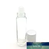 500pcs Empty 10ml Natural Gemstone Roller Clear Bottle Essential Oil Perfume Roll On Thick Glass Bottles With Crystal Chips