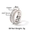 Anillo de Hip Hop para hombre, chapado en oro y plata, anillo de compromiso de circón helado para mujer, joyería de boda para mujer Gift275O