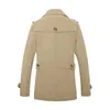 Herrenjacken Trench Jacke Herren Modedesign Veste Homme formelle Frühlingsanzug Mantel Mantel Massive Baumwoll Khaki M-5xl Windbrüche