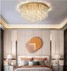 Lyxigt vardagsrum ljuskrona för taklampor Modern kristalllampa Heminredning Cristal Luster Bedroom Gold Light Fixture