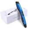 Sunlu 3D Pen SL300 Интеллектуальная 3D Печатная ручка ЖК-экран ЖК-дисплей PLA / ABS Нить Креативный инструмент Синий Цвет 3D Pen 201214