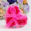 Heart Shaped Artificial Rose (3pcs=1box) Soap Flower Bath Soap Romantic Valentine's Day Gift Wedding Favor Party Decor