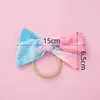 Flickor Bowknot Headdress Tie Dye Baby Headband Nylon Head Bands Knut Nyfödda Turban Seamless Hair Tie Spädbarn Huvudbonader 6 Färger AT6021