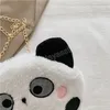 Girly Sevimli Karikatür Peluş Omuz Çantaları Güzel Panda Öğrenci Kız Zincir Messenger Çanta Kış Bebek Çocuk Küçük Çanta Çanta