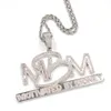 Hip Hop Prong Setting AAA CZ Stone Bling Iced Out Motivated By Money MBM Letters Pendants Necklaces for Men Rapper Jewelry Y1220