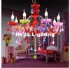 Żyrandole D72CM 8L Kolorowe Tiffany Crystal Chandelier LED Candelabro dla kawiarni Bar Lampa Kid