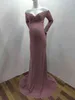 Moederschap fotografie props jurk zwangere vrouwen sexy flash geweven bloem stretch stof foto shoot v-hals jurken 2020 kleding G220309