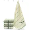 Nouveau super doux rayé thé vert coton serviettes éponge pour adultes toalha visage serviettes salle de bain camping yoga serviette 2pcs / lot 201027
