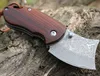 Högkvalitativ Damaskus EDC Pocket Folding Kniv VG10 Damascuss Steel Tanto Blade Rosewood Handle With Gift Wood Box Pack