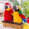 25 CM Levensechte Parrot Psittacidae Scarlet Macaw Pluche Speelgoed Zachte Schattige Wild Dieren Bird Doll Kinderen Kids Birthday Gifts LJ201126