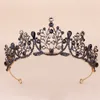 Luxury Headpieces Wedding Bridal Hair Accessories in Stock Bridal Crown Beaded Headdress Vintage Gold Black Diamond Halloween Part281P