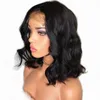 100% Unprocessed Human Hair 5*5'' Silk Base Top Lace Front Wigs With Baby Hair Natural Wave Brazilian Wave Short Bob Human Wig