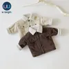 Niños niños niñas chaqueta cálida manga larga color sólido otoño bebé abrigo espesar ropa exterior casual aby niña ropa invierno lj201007