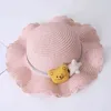 Children's Female Sunscreen Korean Version Princess Beach Shade Straw Hat Summer Baby Fisherman Cool Girls Sun Cap G220301